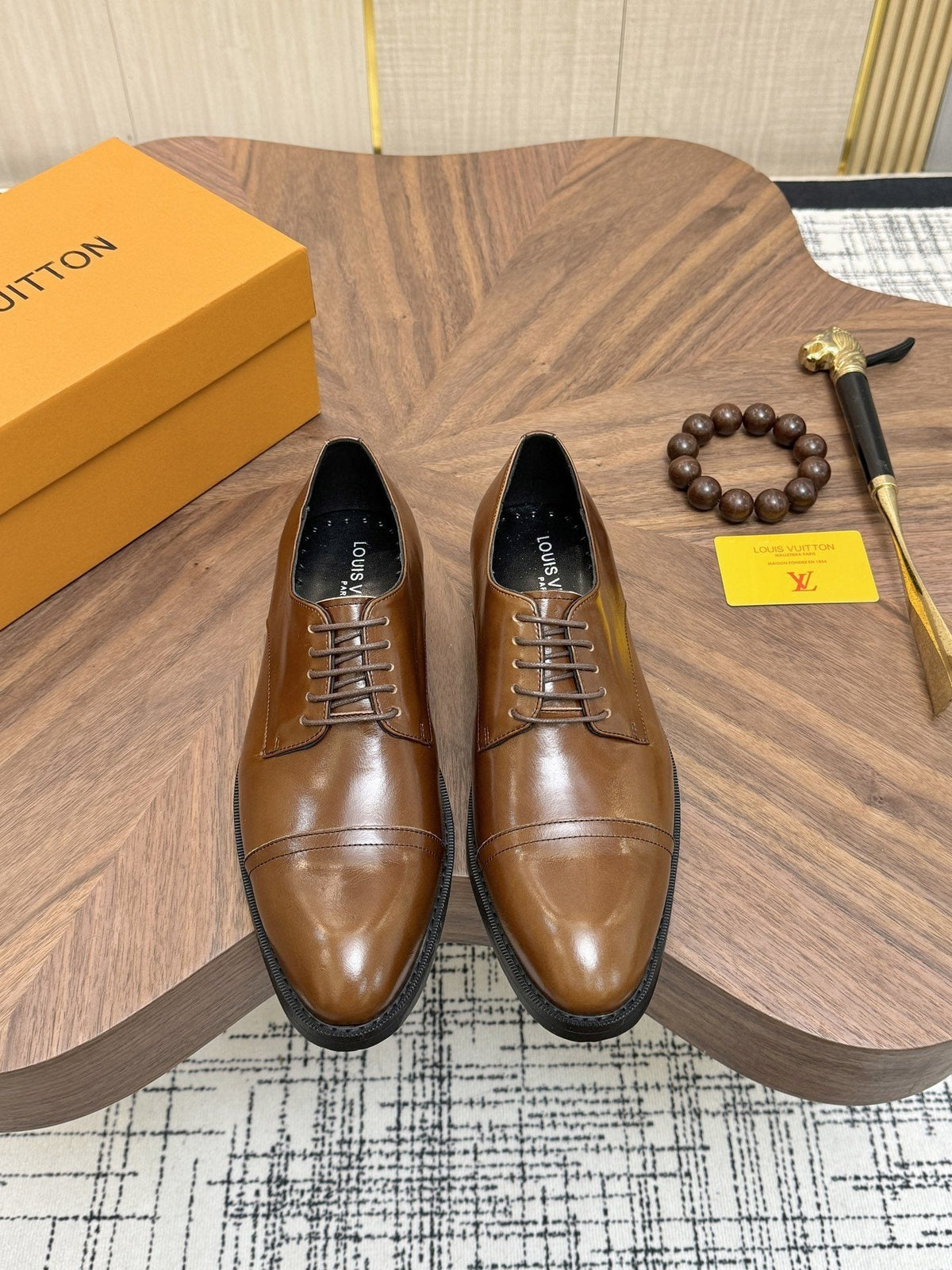 Louis Vuitton Brown Lace-Up Dress Shoes — hero