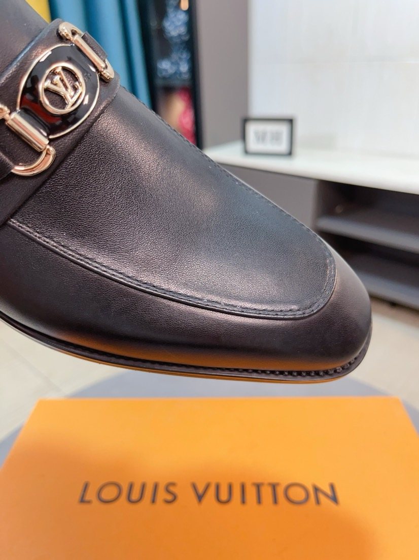 Louis Vuitton Black Hardware Loafers — detail