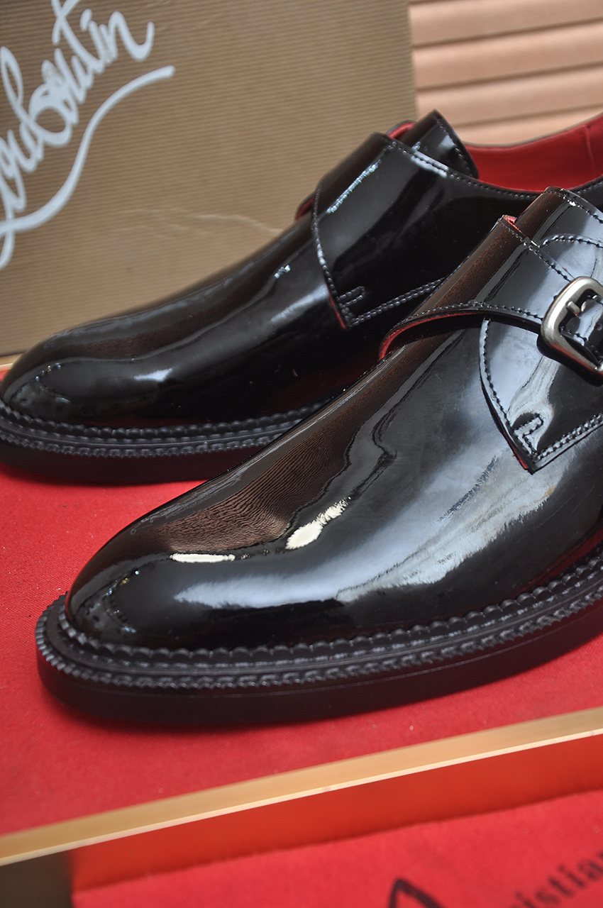Christian Louboutin Black Buckle Dress Shoes — detail