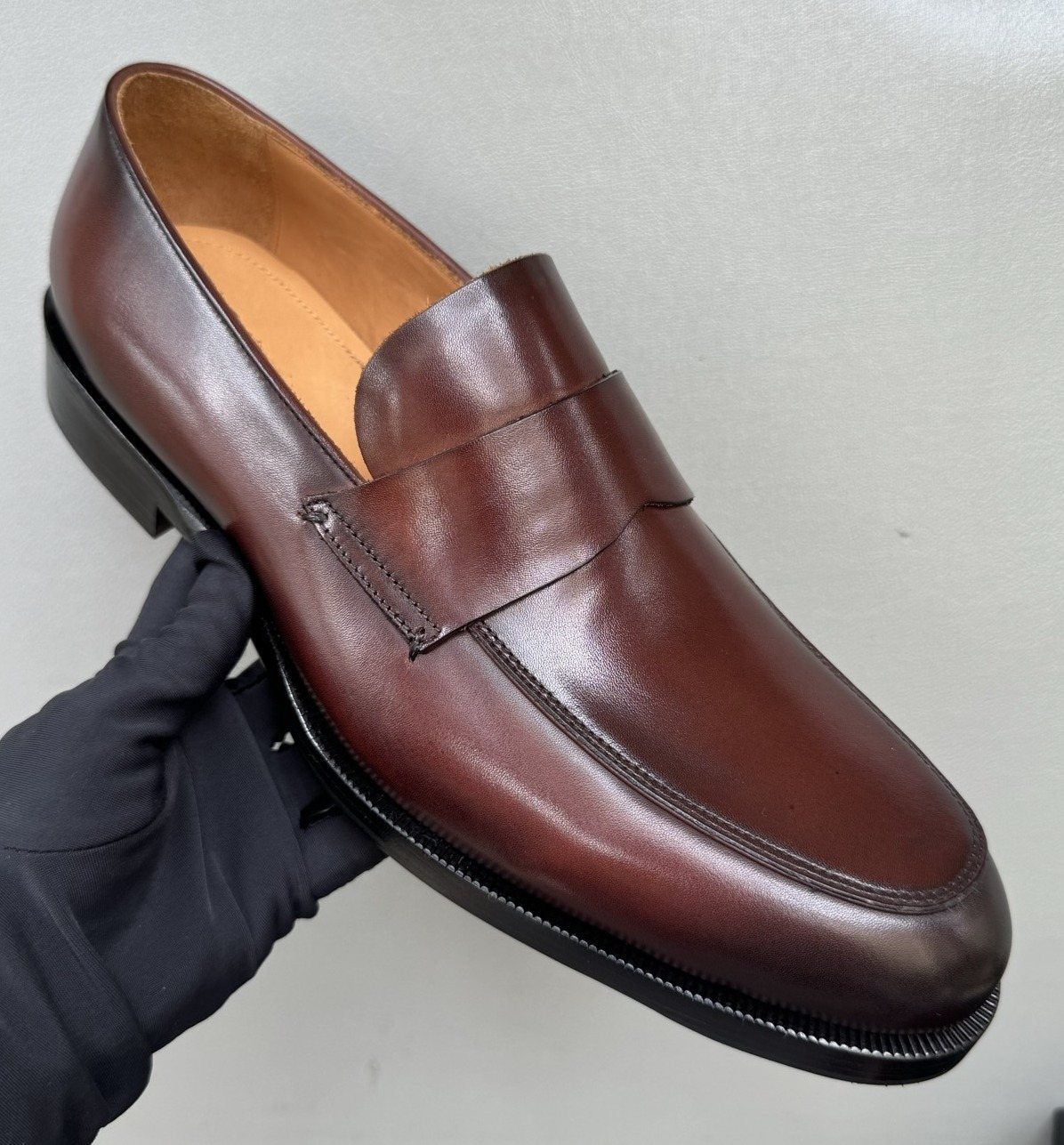 ZEGNA Dark Brown Penny Loafers — hero