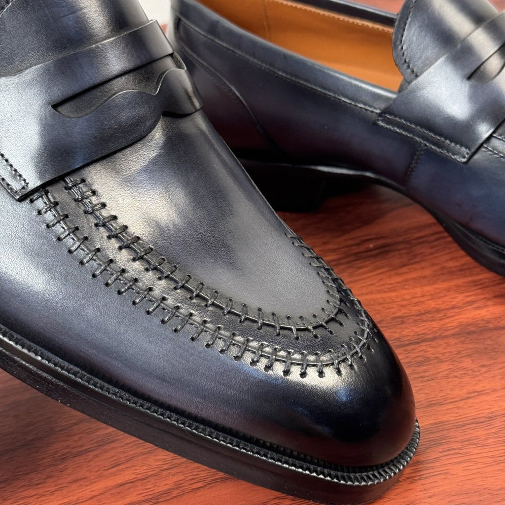 Berluti Burnished Penny Loafers — side