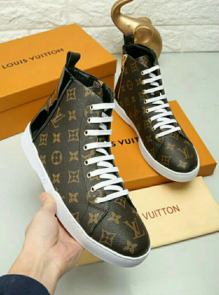 Louis Vuitton Monogram High-Top Sneakers — front