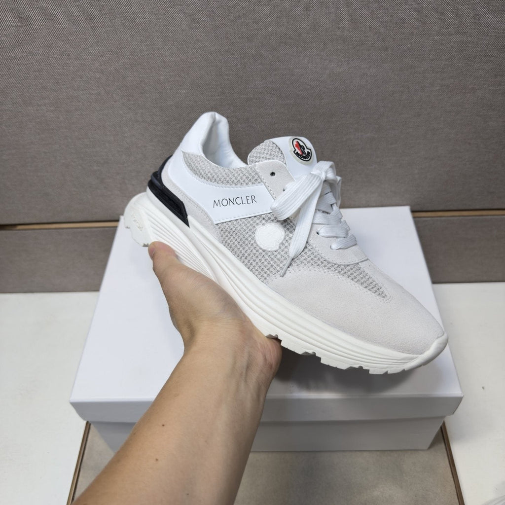 Moncler Light Gray & Navy Sneakers — model
