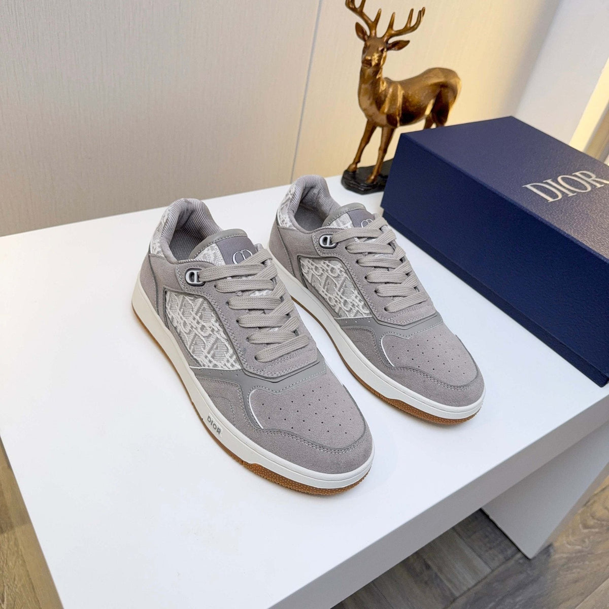 Dior Patterned Panel Low-Top Sneakers — front