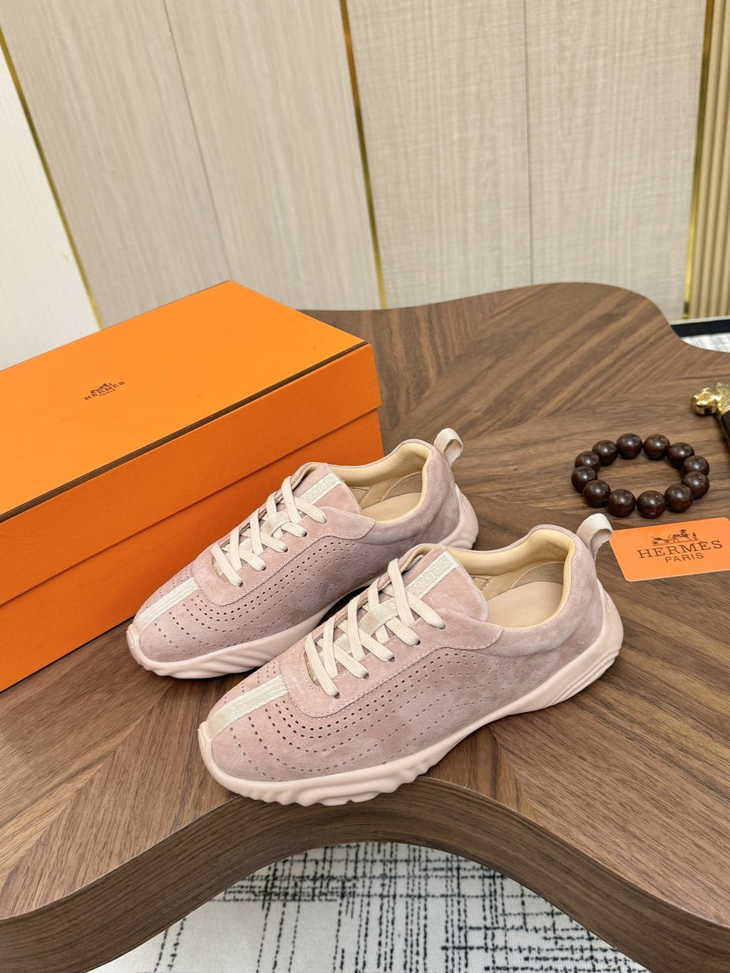 Hermès Perforated Low-Top Sneakers — front