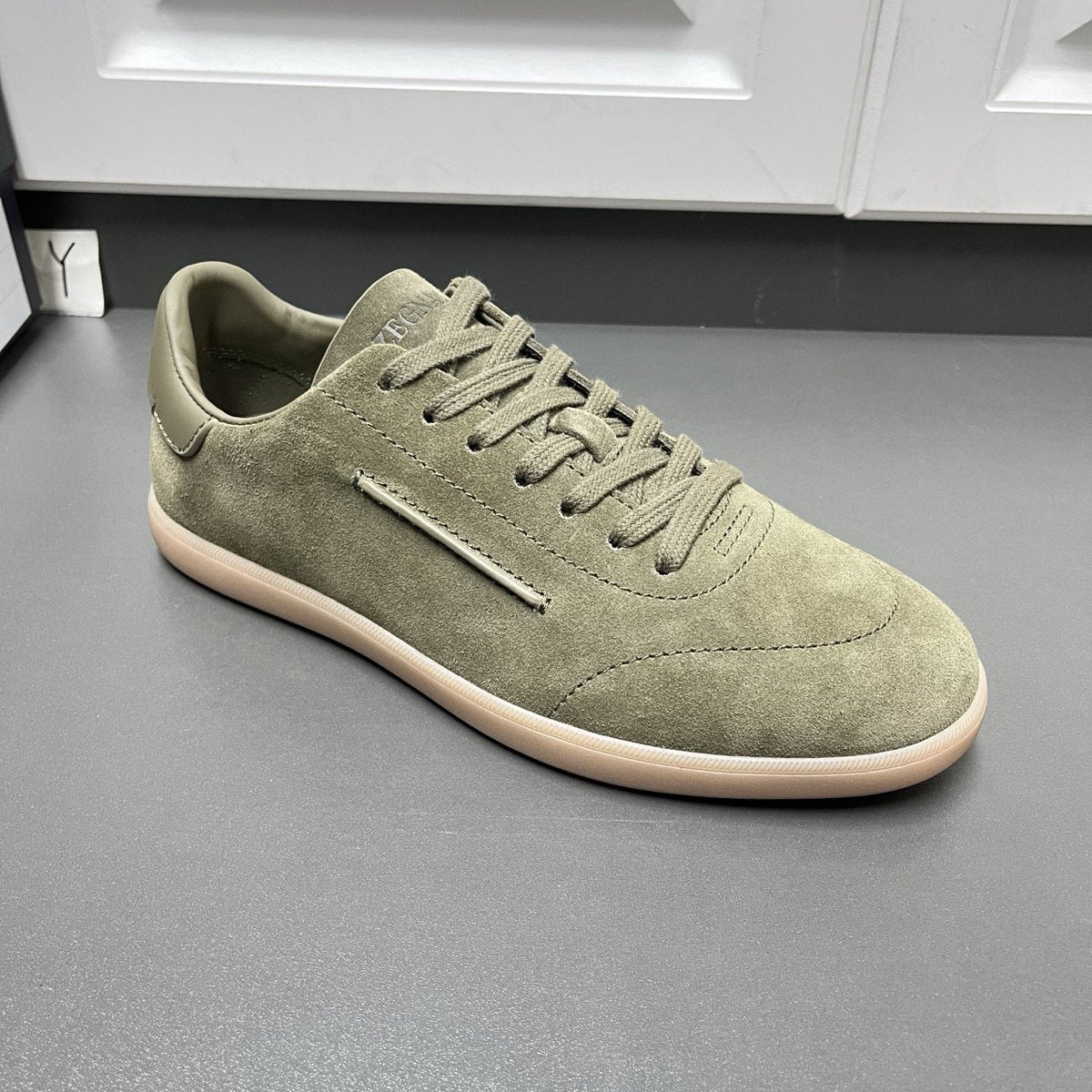 Zegna 232 Suede Low-Top Sneakers — front