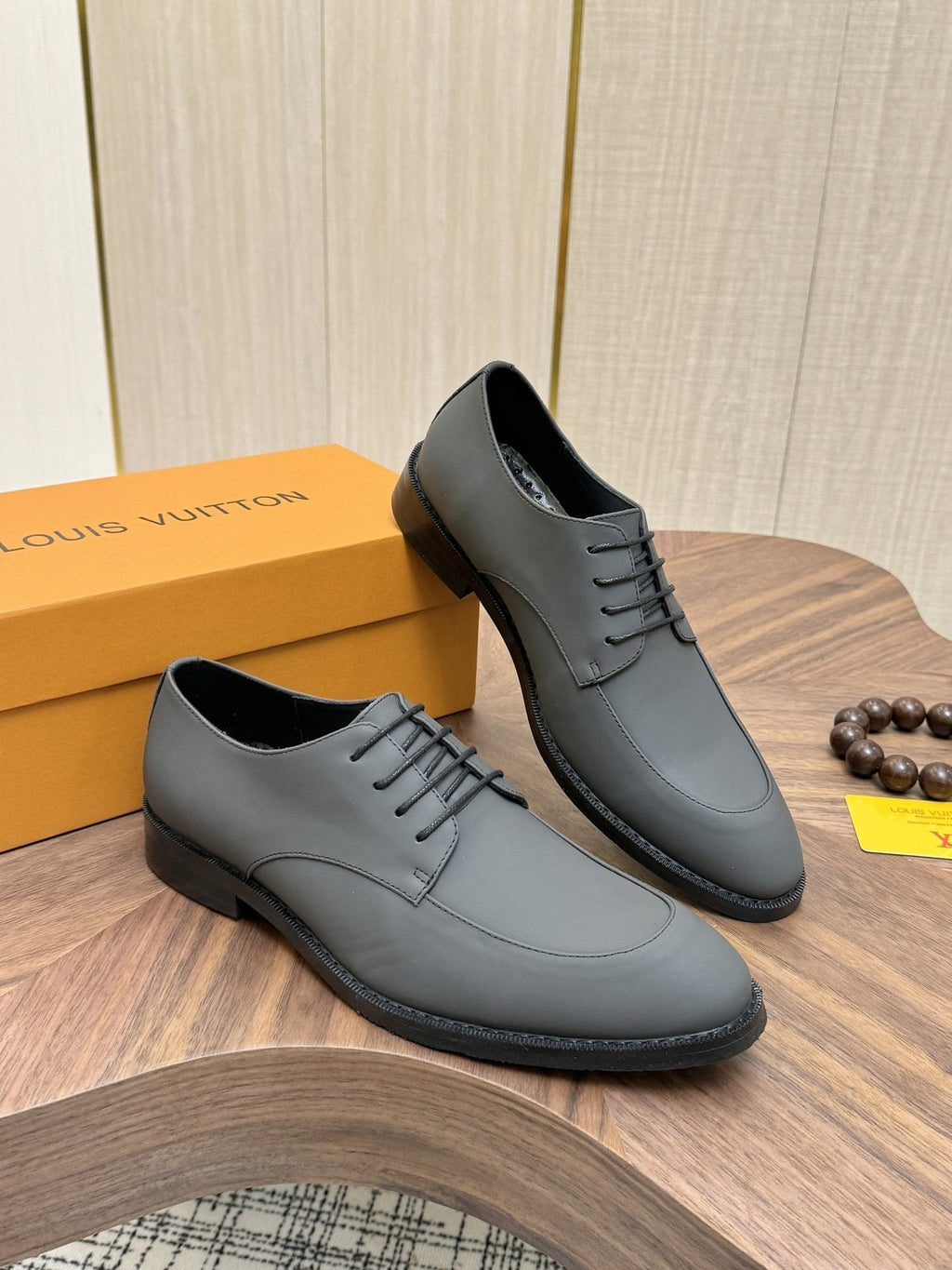 Louis Vuitton Plain-Toe Lace-Up Shoes — model